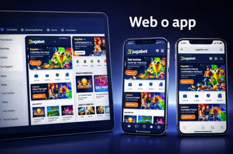 Aplicación de JugaBet en iPhone y navegador móvil